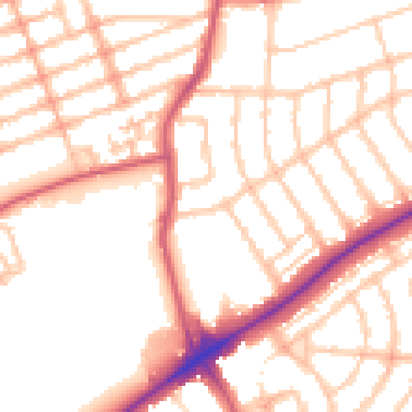 Daytime road noise heatmap for IG3 9ET