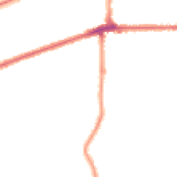 Night-time road noise heatmap for IG3 9NY
