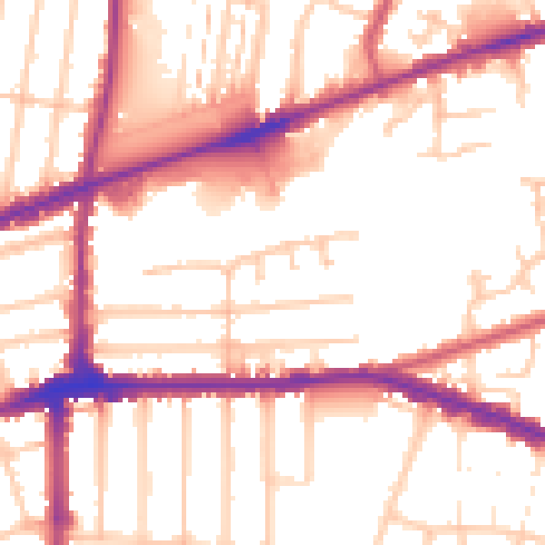 Daytime road noise heatmap for IG3 9QF