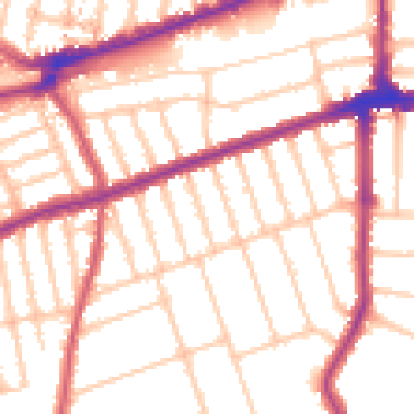 Daytime road noise heatmap for IG3 9TU