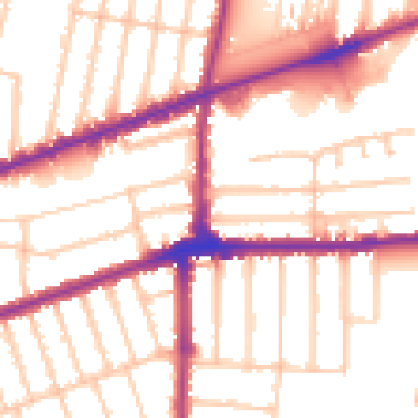 Daytime road noise heatmap for IG3 9UD