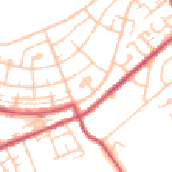Daytime road noise heatmap for IG7 4AB
