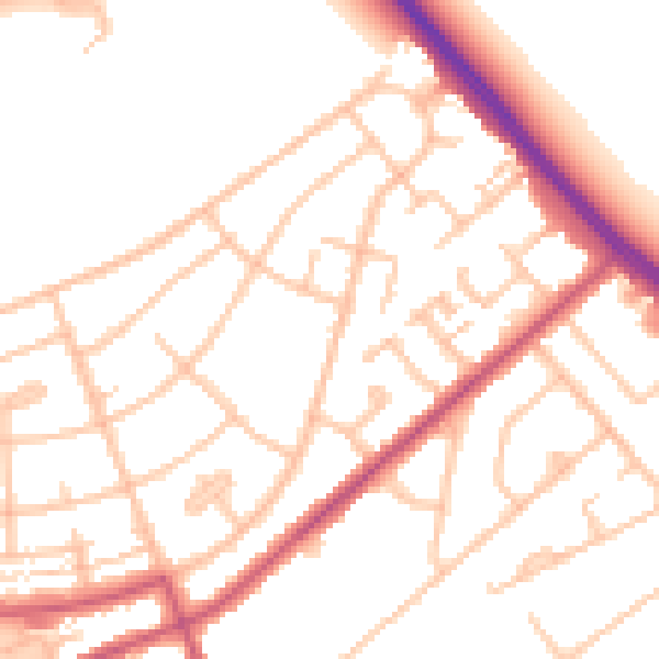 Daytime road noise heatmap for IG7 4AL