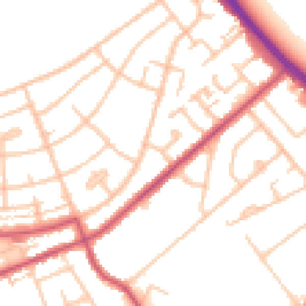 Daytime road noise heatmap for IG7 4AQ