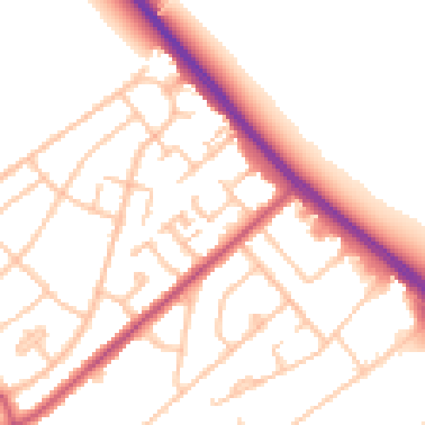 Daytime road noise heatmap for IG7 4BA