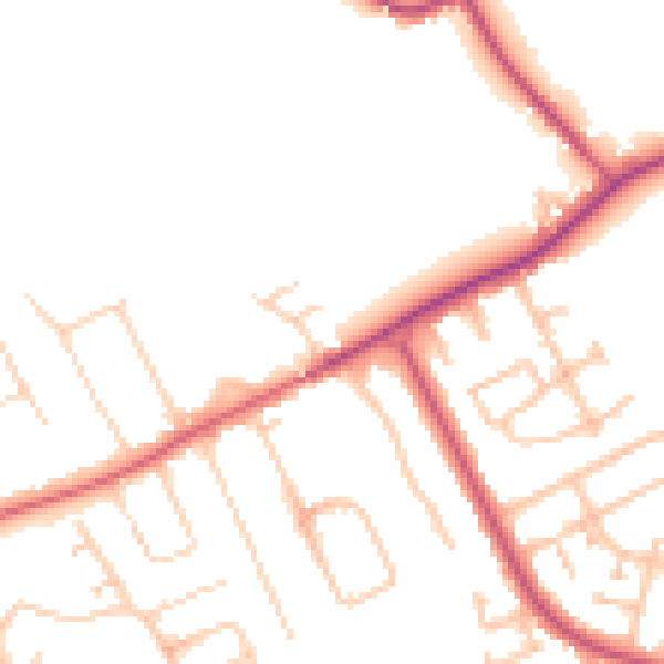 Daytime road noise heatmap for IG7 4BJ