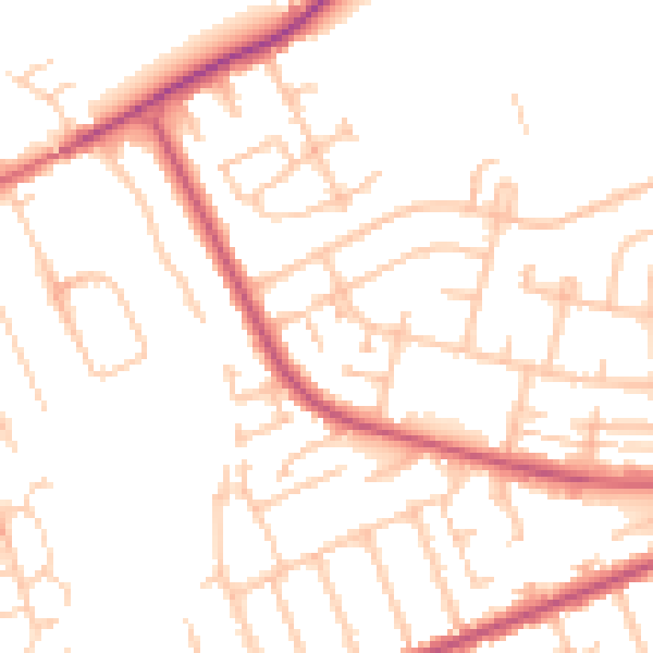 Daytime road noise heatmap for IG7 4BU