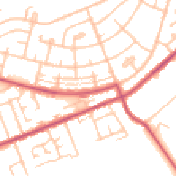 Daytime road noise heatmap for IG7 4DP