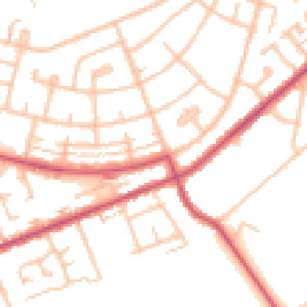 Daytime road noise heatmap for IG7 4DQ