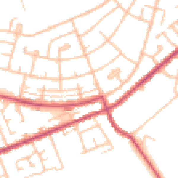 Daytime road noise heatmap for IG7 4DR