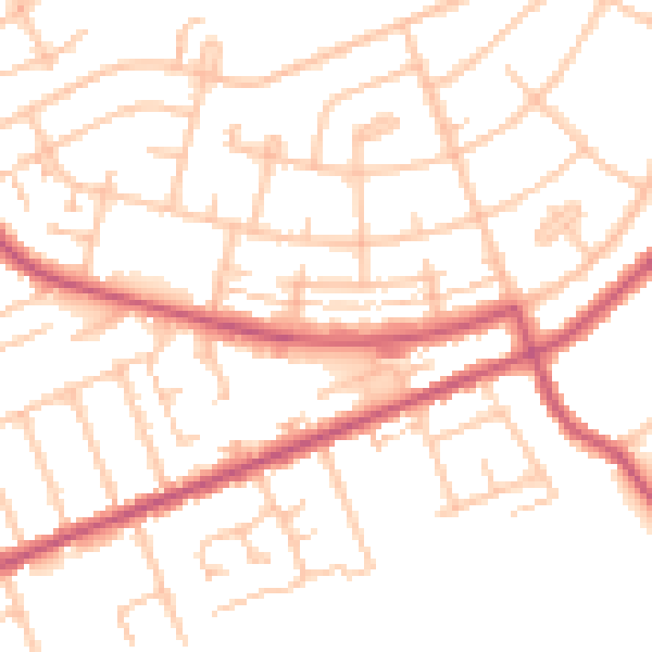 Daytime road noise heatmap for IG7 4DW