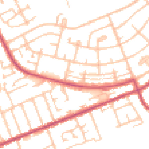 Daytime road noise heatmap for IG7 4EA