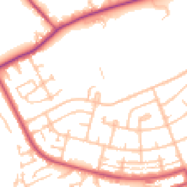 Daytime road noise heatmap for IG7 4ET