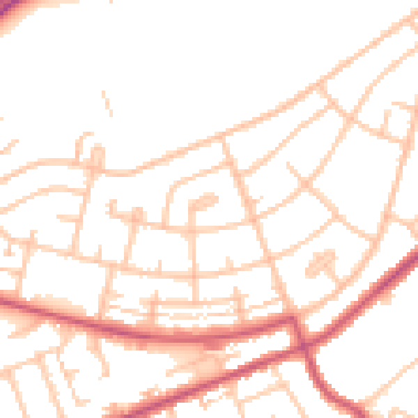 Daytime road noise heatmap for IG7 4HA