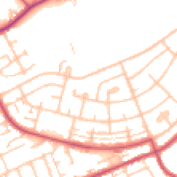 Daytime road noise heatmap for IG7 4HF