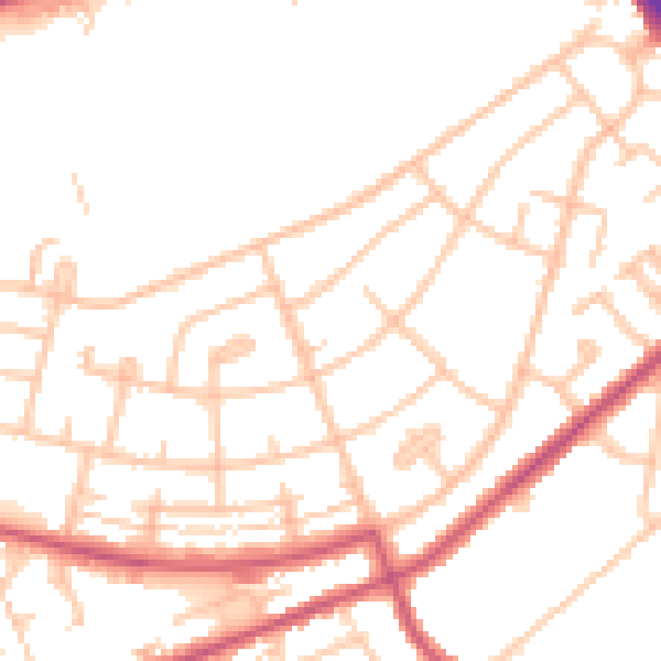 Daytime road noise heatmap for IG7 4LP