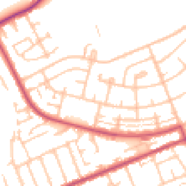 Daytime road noise heatmap for IG7 4PL