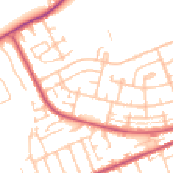 Daytime road noise heatmap for IG7 4PW