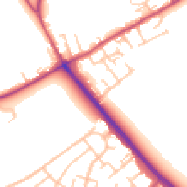 Daytime road noise heatmap for IG7 4QF