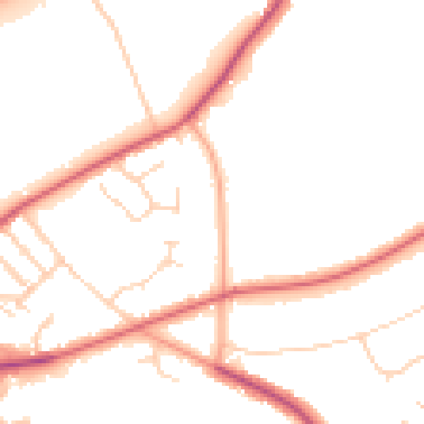 Daytime road noise heatmap for IG7 5AF