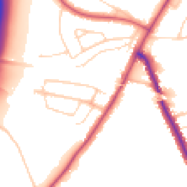 Daytime road noise heatmap for IG7 5AU
