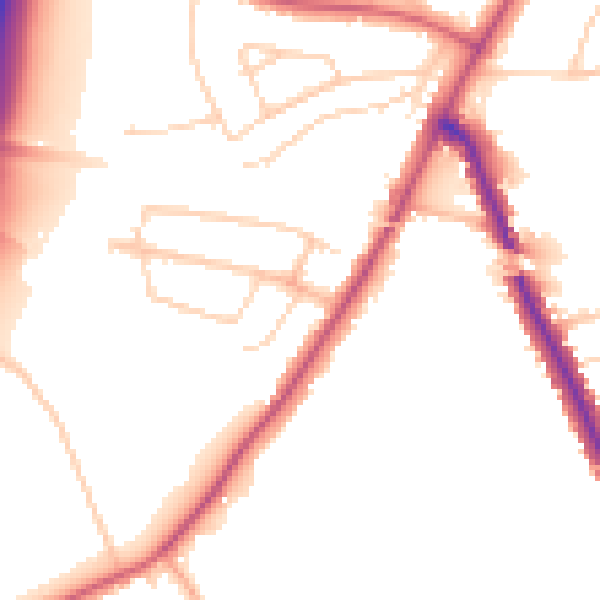 Daytime road noise heatmap for IG7 5BE
