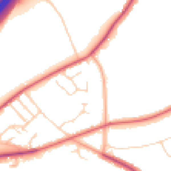 Daytime road noise heatmap for IG7 5BY