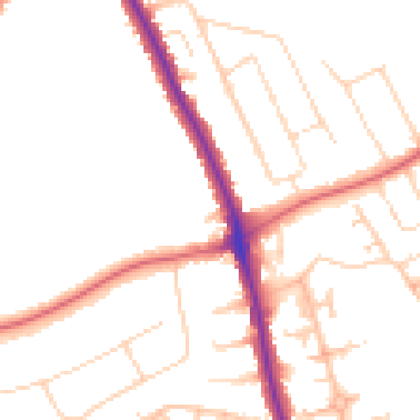 Daytime road noise heatmap for IG7 5DN