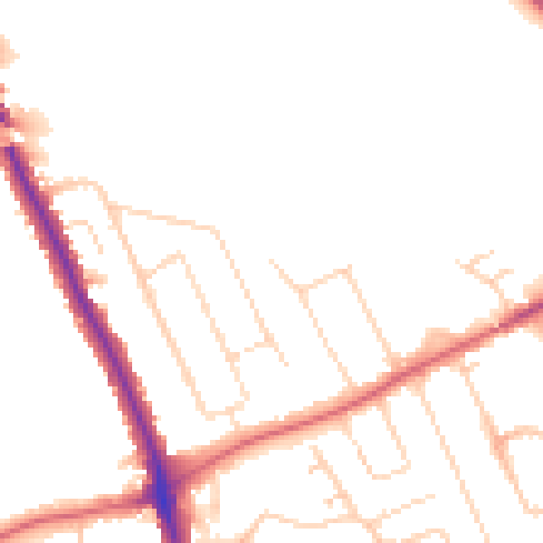 Daytime road noise heatmap for IG7 5ES