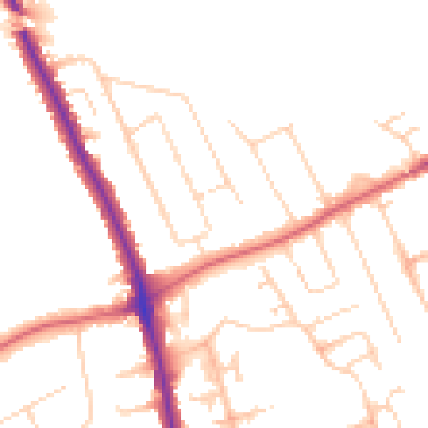 Daytime road noise heatmap for IG7 5HB
