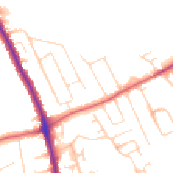 Daytime road noise heatmap for IG7 5HQ