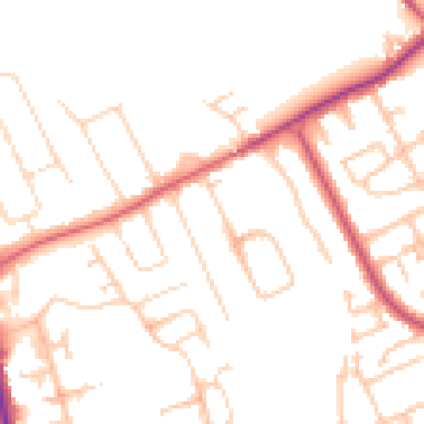Daytime road noise heatmap for IG7 5JB