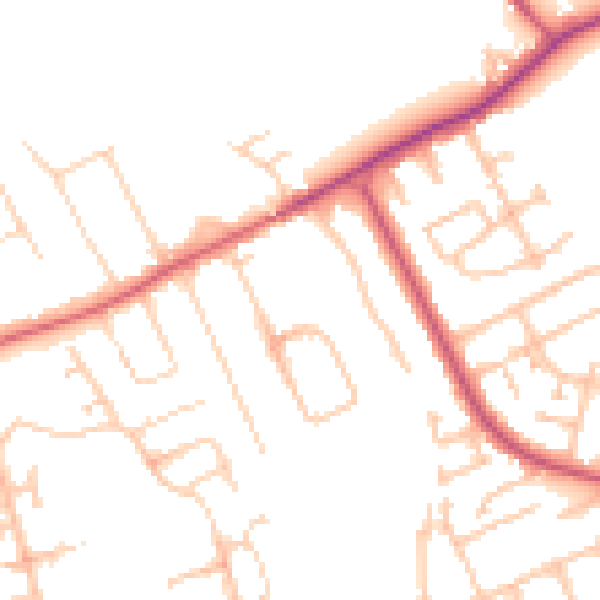 Daytime road noise heatmap for IG7 5JE