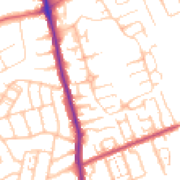 Daytime road noise heatmap for IG7 5LS