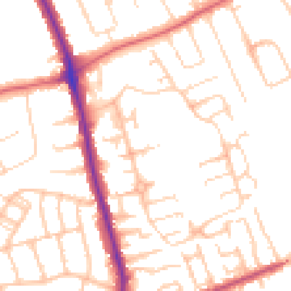 Daytime road noise heatmap for IG7 5NT