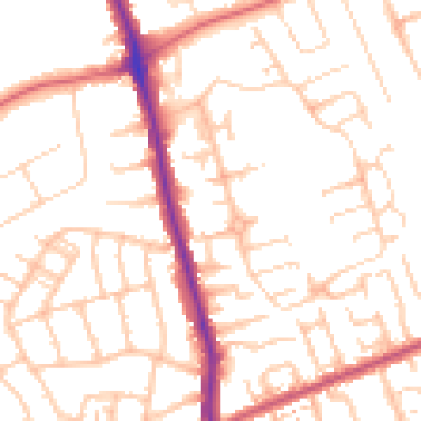 Daytime road noise heatmap for IG7 5NU