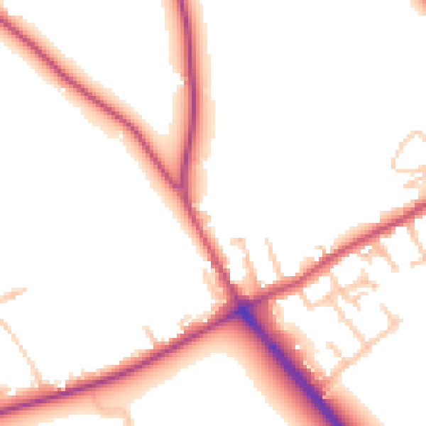 Daytime road noise heatmap for IG7 6BZ