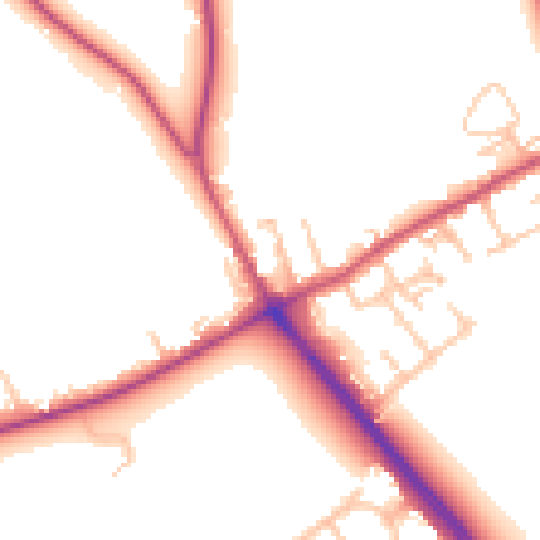 Daytime road noise heatmap for IG7 6DB