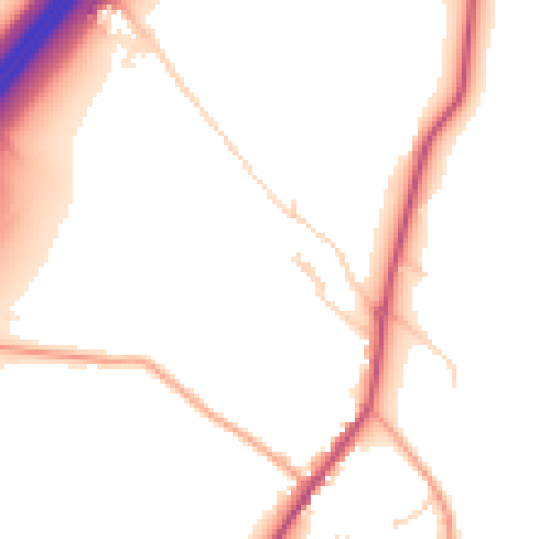 Daytime road noise heatmap for IG7 6DP
