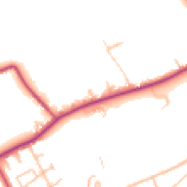 Daytime road noise heatmap for IG7 6HG
