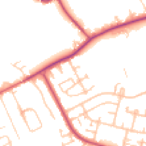 Daytime road noise heatmap for IG7 6HN