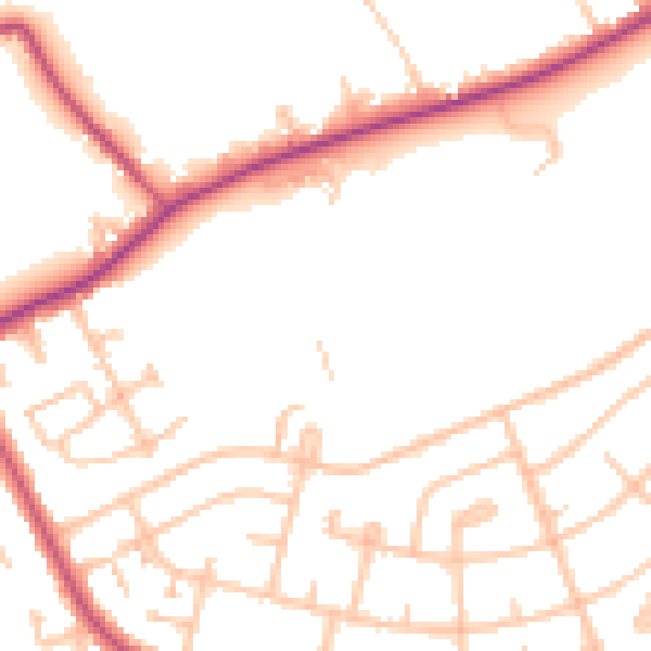 Daytime road noise heatmap for IG7 6HX