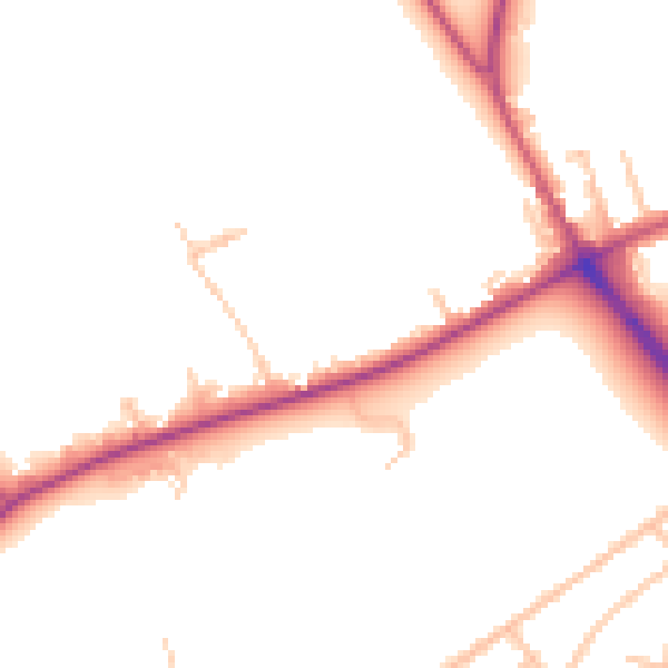 Daytime road noise heatmap for IG7 6JJ
