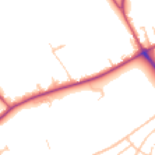 Daytime road noise heatmap for IG7 6LA