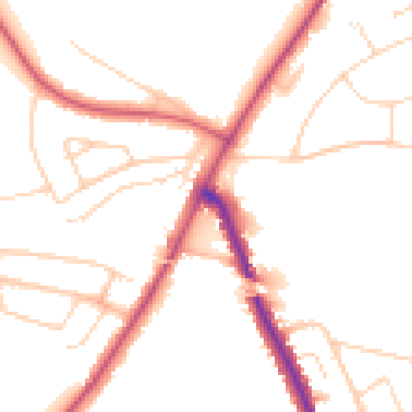 Daytime road noise heatmap for IG7 6PH