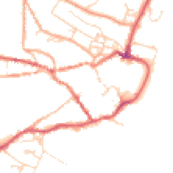 Daytime road noise heatmap for IP12 1AA