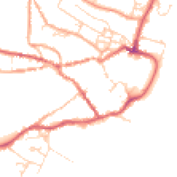 Daytime road noise heatmap for IP12 1AG