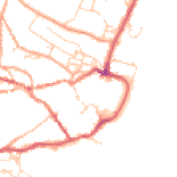 Daytime road noise heatmap for IP12 1AH
