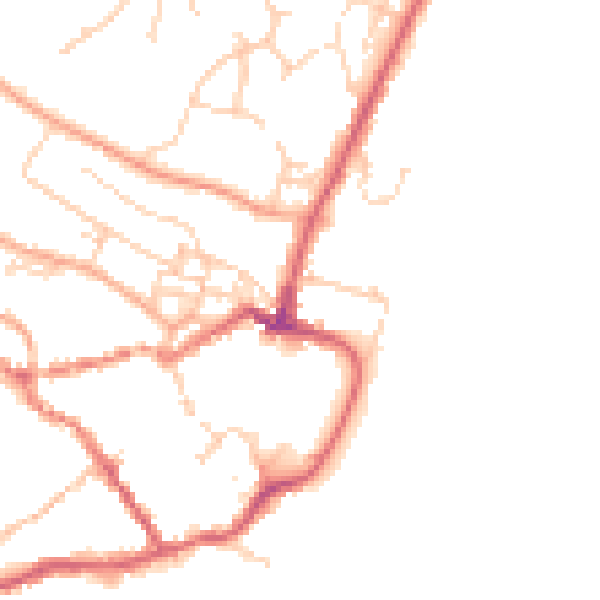Daytime road noise heatmap for IP12 1AR