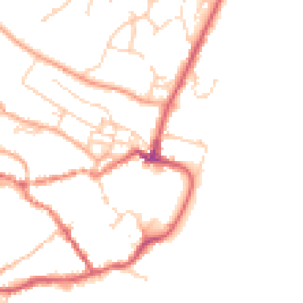Daytime road noise heatmap for IP12 1AW